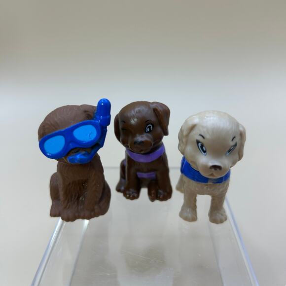 Barbie Dolphin Magic Ocean View Boat Playset 3 Replacement Dogs As Pictured 1.5" - Picture 1 of 6